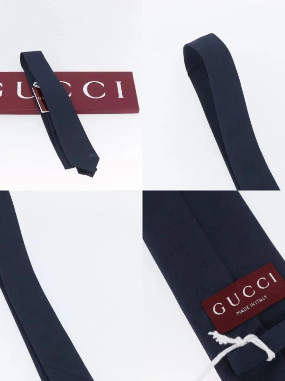 GUCCI Necktie Silk Navy Auth 174148A